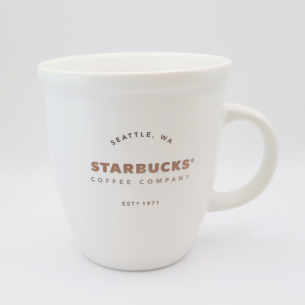 Starbucks Coffee Mug 12 Oz 2016 Ivory & Metallic Bronze Excellent!